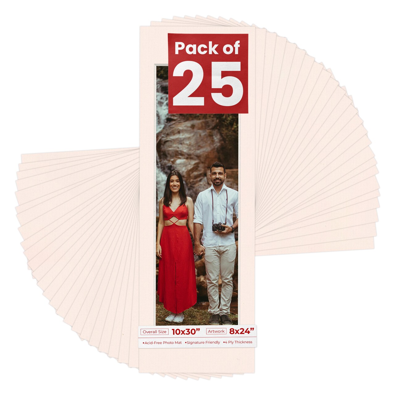 Oyster Bay Beige Mat Board for 10x30 Frames - Fits 8x24 Photos